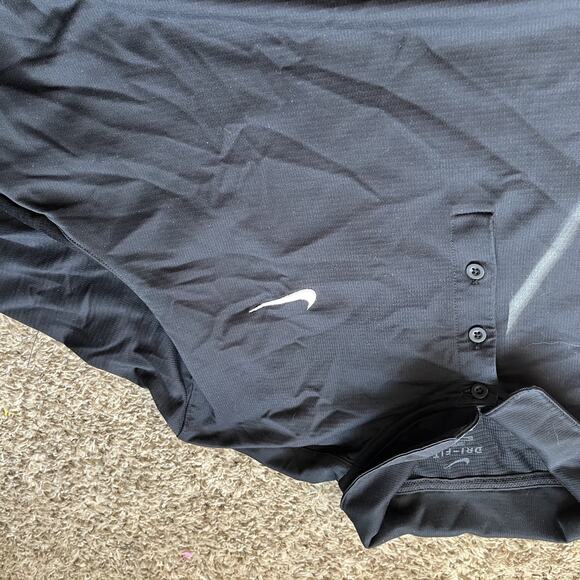 Nike Mens Black Colorblock Dri-Fit Polo Shirt Size xxl Nike Logo Reflective - Picture 4 of 6